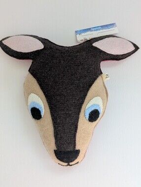Cashmere Merino Wool Handmade Deer Pillow Plush Toy Washable Nursery Decor